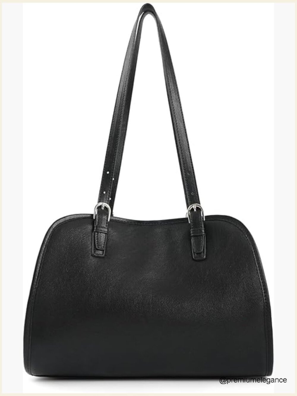 Vegan Leather Dome Satchel Purse with Adjustable Strap, Magnetic Closure